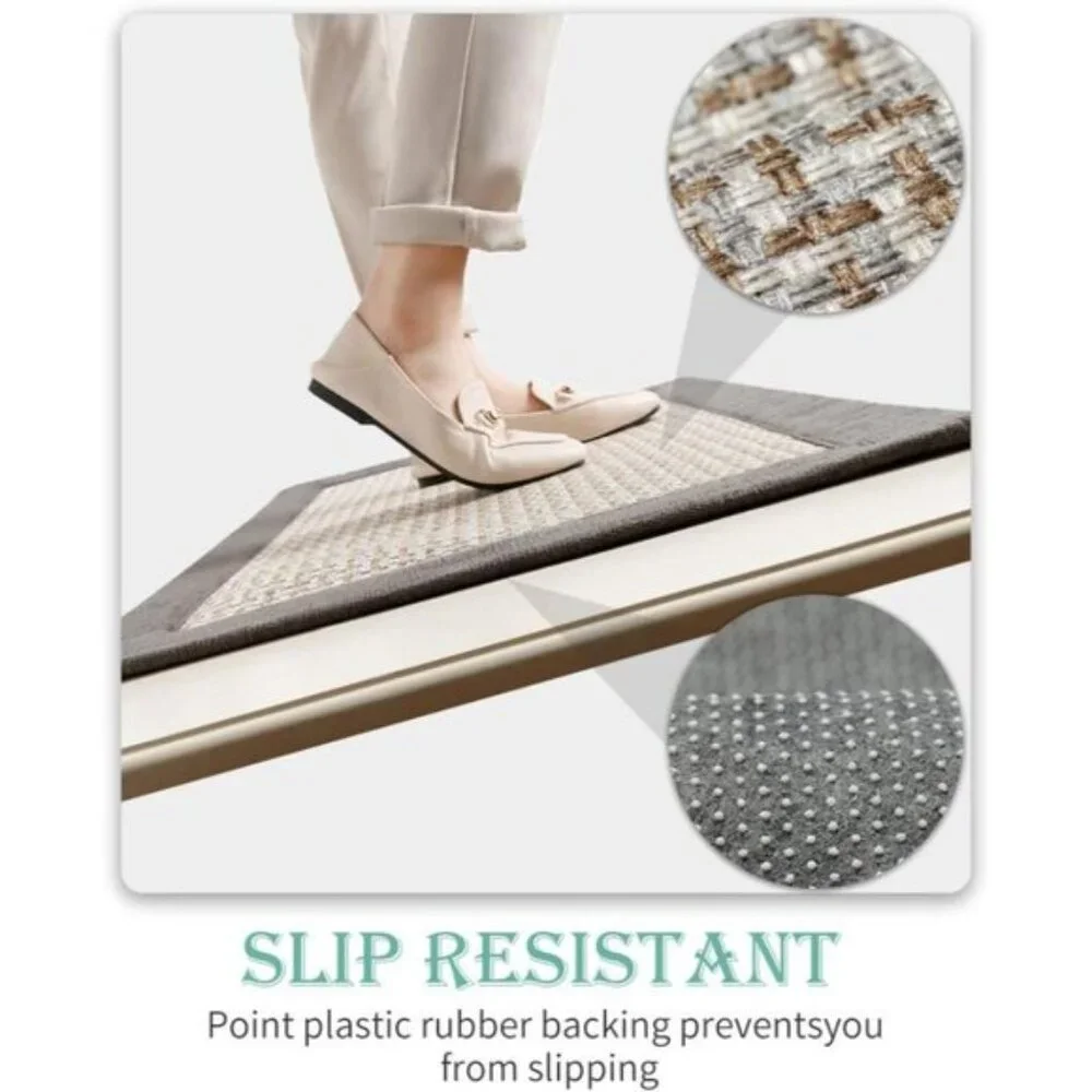 New 2Pcs Kitchen Rugs and Mats Se,t Non-Skid Washable Absorbent Sink Floor Mat